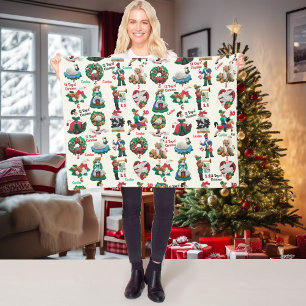 12 dagen kerst mis naam cute vilt ornamenten fleece deken