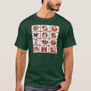 12 dagen Kerst quiltprint cadeaus T-shirt