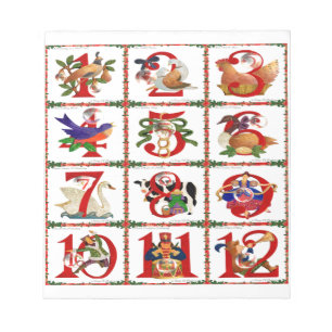 12 dagen kerst quiltprint geschenken notitieblok