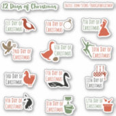 12 dagen Kerst stickers voor het publicatieblad (Voorkant)