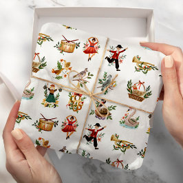 12 dagen kerst traditionele vakantie cadeaupapier