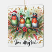 12 dagen Kerst Vier roepende vogels Keramisch Ornament (Links)