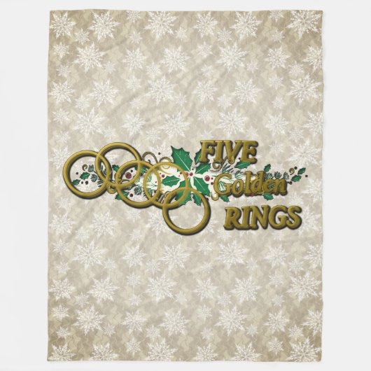 12 dagen kerst-Vijf gouden ringen Fleece Deken (Voorkant)