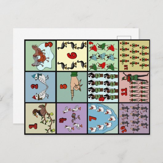 12 dagen kerstBriefkaart Briefkaart (Voorkant / Achterkant)