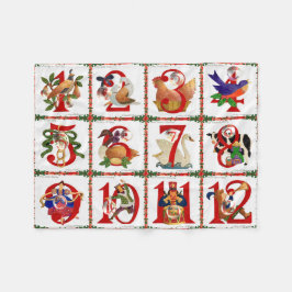 12 dagen kerstcadeautjes afdrukken fleece deken