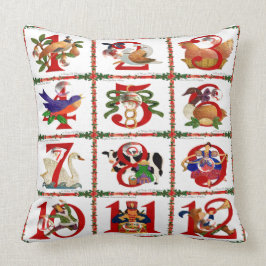 12 dagen kerstcadeautjes afdrukken kussen