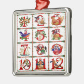 12 dagen kerstcadeautjes afdrukken metalen ornament (Links)