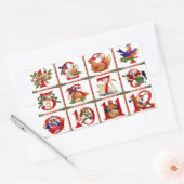12 dagen kerstcadeautjes afdrukken rechthoekige sticker (Envelop)