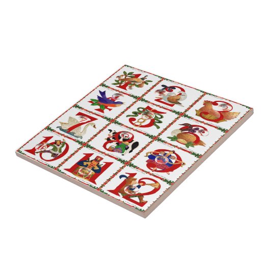 12 dagen kerstcadeautjes afdrukken tegeltje (Zijkant)