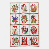 12 dagen kerstcadeautjes afdrukken theedoek (Verticaal)