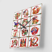 12 dagen kerstcadeautjes afdrukken vierkante klok (Hoek)