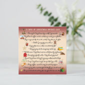 12 dagen kerstemmer-kaartje met kaartje voor een f kaart (Staand voorkant)