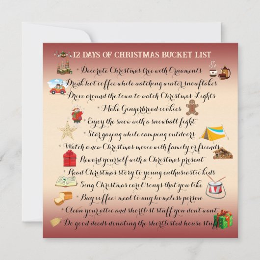 12 dagen kerstemmer-kaartje met kaartje voor een f kaart (Voorkant)