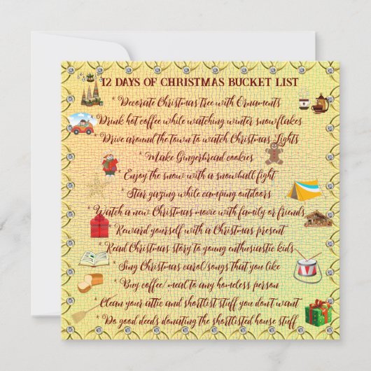 12 dagen kerstemmer-kaartje met kaartje voor een f kaart (Voorkant)