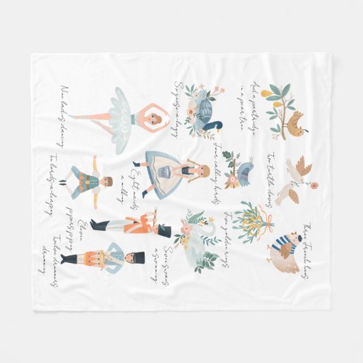 12 dagen kerstfeestdag fleece deken (Voorkant (Horizontaal))