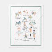 12 dagen kerstfeestdag fleece deken (Voorkant)