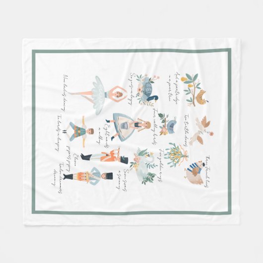 12 dagen kerstfeestdag fleece deken (Voorkant (Horizontaal))