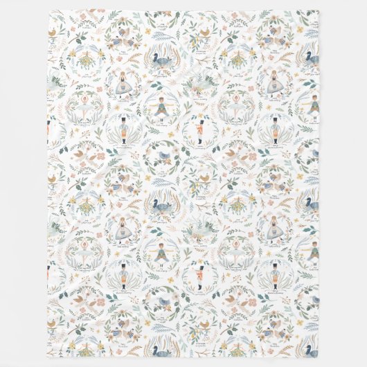 12 dagen kerstfeestdag fleece deken (Voorkant)