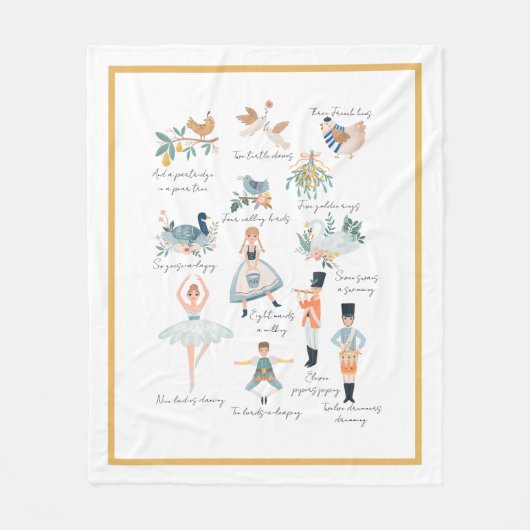 12 dagen kerstfeestdag fleece deken (Voorkant)