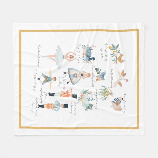 12 dagen kerstfeestdag fleece deken (Voorkant (Horizontaal))