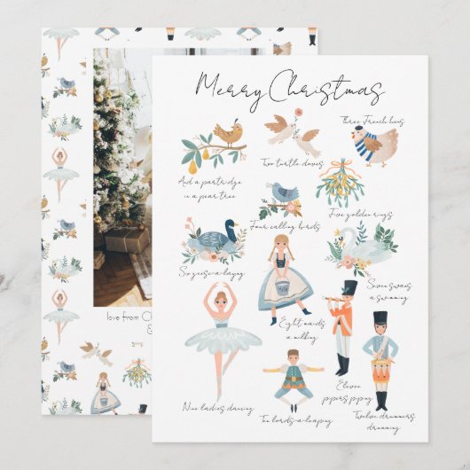 12 dagen kerstfeestdag foto op maat feestdagenkaart (Voorkant / Achterkant)