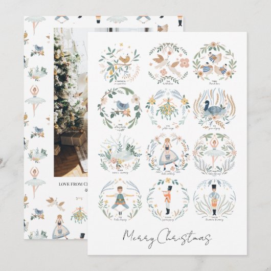 12 dagen kerstfeestdag foto op maat feestdagenkaart (Voorkant / Achterkant)