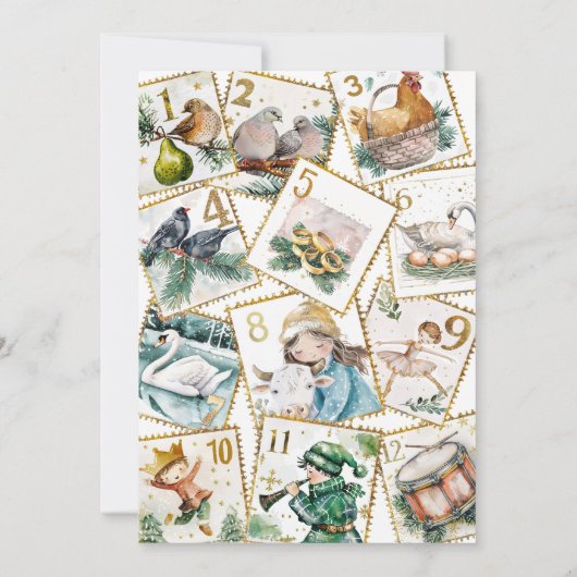 12 dagen kerstfeestdag kaart (Achterkant)