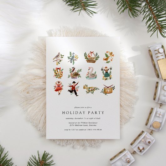 12 dagen kerstfeestdag kaart