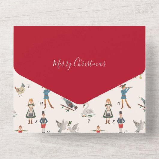 12 dagen kerstfeestdag Kaart (Achterkant)