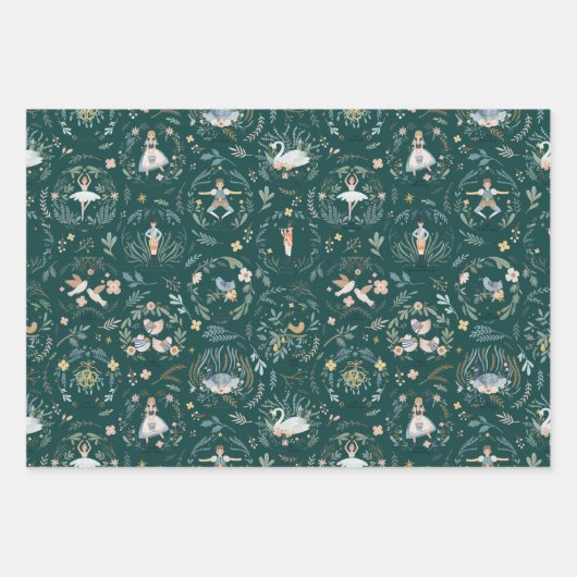 12 dagen kerstfeestdag traditioneel klassiek inpakpapier vel (Voorkant 3)