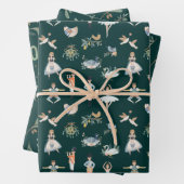 12 dagen kerstfeestdag traditioneel klassiek inpakpapier vel (In situ)