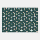 12 dagen kerstfeestdag traditioneel klassiek inpakpapier vel (Voorkant)