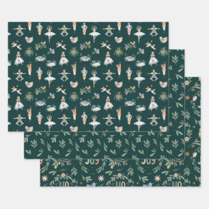 12 dagen kerstfeestdag traditioneel klassiek inpakpapier vel