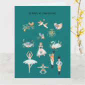 12 dagen kerstfeestdag traditioneel klassiek kaart (Gele Bloem)