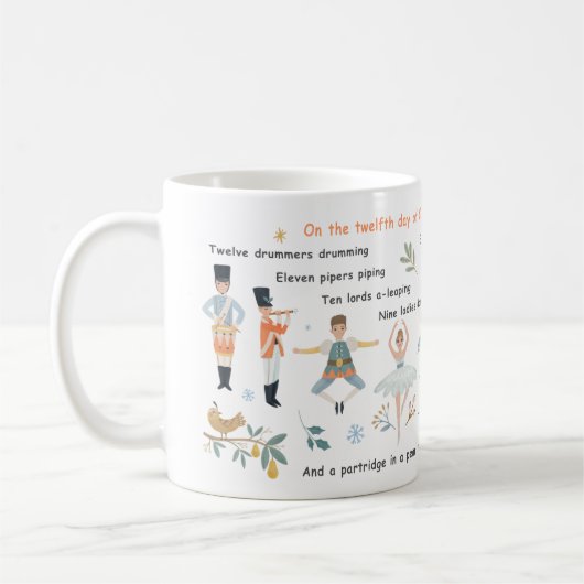 12 dagen kerstfeestdag traditioneel klassiek koffiemok (Links)