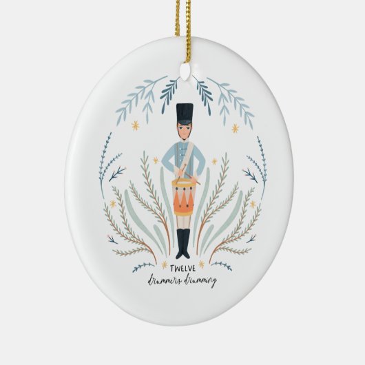 12 dagen kerstfeestdag traditionele drummer keramisch ornament (Rechts)