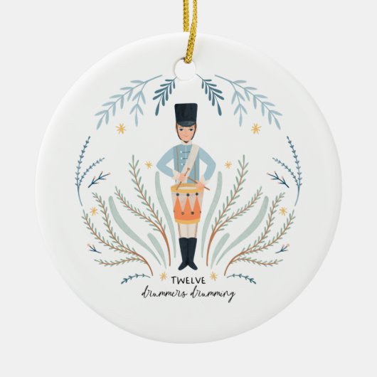 12 dagen kerstfeestdag traditionele drummer keramisch ornament (Voorkant)