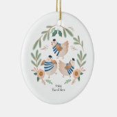 12 dagen kerstfeestdag traditionele hennen keramisch ornament (Rechts)