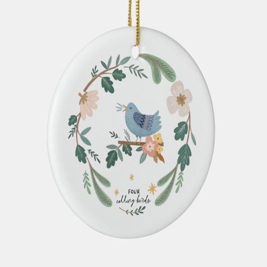 12 dagen kerstfeestdag traditionele vogel keramisch ornament (Rechts)