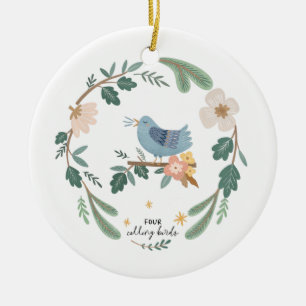 12 dagen kerstfeestdag traditionele vogel keramisch ornament