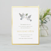 12 dagen kerstfeestdagen folie uitnodiging (Staand Voorkant)