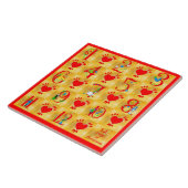 12 dagen kerstfolk-kunst met hart op goud tegeltje (Zijkant)