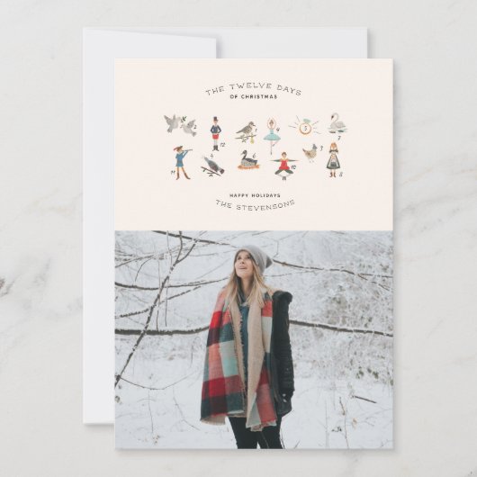 12 dagen kerstfotokaart feestdagenkaart (Voorkant)