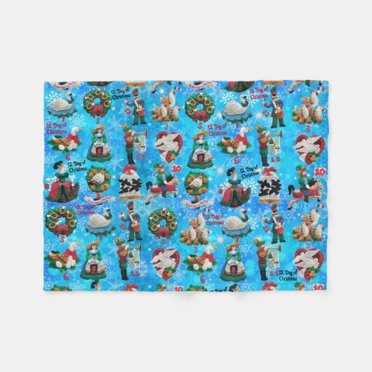 12 dagen kersthandwerk voor feelt-siervoorwerpen fleece deken (Voorkant (Horizontaal))