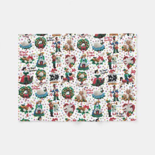 12 dagen kersthandwerk voor feelt-siervoorwerpen fleece deken (Voorkant (Horizontaal))