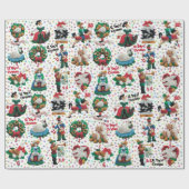 12 dagen kersthandwerk voor feelversieringen cadeaupapier (Vlak)