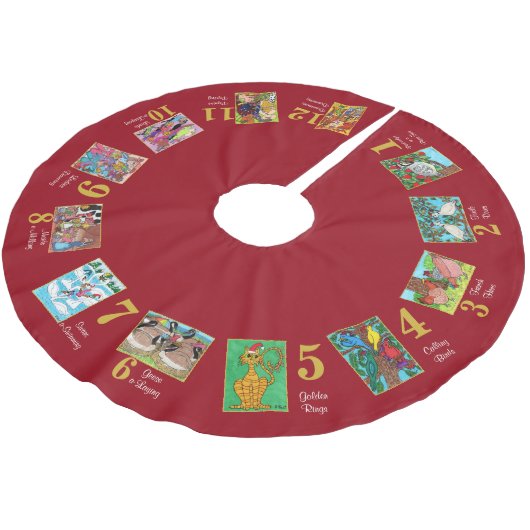 12 dagen kerstkalveren en typografie kerstboom rok (Gekanteld)