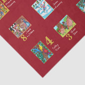 12 dagen kerstkalveren en typografie tissuepapier (Detail)