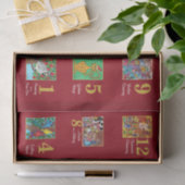 12 dagen kerstkalveren en typografie tissuepapier (Geschenk)