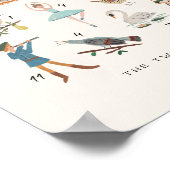 12 dagen kerstkunst afdrukken poster (Hoek)